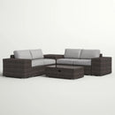 Modern Patio Rattan Sectional Set With Cushions by Unique Piece Furniture