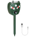 Ultrasonic Solar Animal Repeller Outdoor Mole Snake Squirrel Mouse Chaser Waterproof Bird Deer Dog Cat Deterrent with 5 Gears for Farm Garden Yard