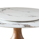 Round Dining Table 53" With Lazy Susan - Walnut / White by HouseOfZazla