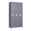 3 Door Lockers With Lock For Home, Gym, Office, School, And Garage - Gray by HouseOfZazla