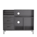 Eco-Friendly Vinyl Record Player Stand With Flip-Top Storage, Media Console With Dual Outlets And Dustproof Drawers by HouseOfZazla