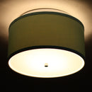 Moderne Flush Mount Conversion Kit 14"w Island Paradise Blue Drum Lampshade by LampsUSA