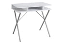 Computer Desk For Home Office, Laptop, Storage Shelves, Modern Convenient Design - White by HouseOfZazla