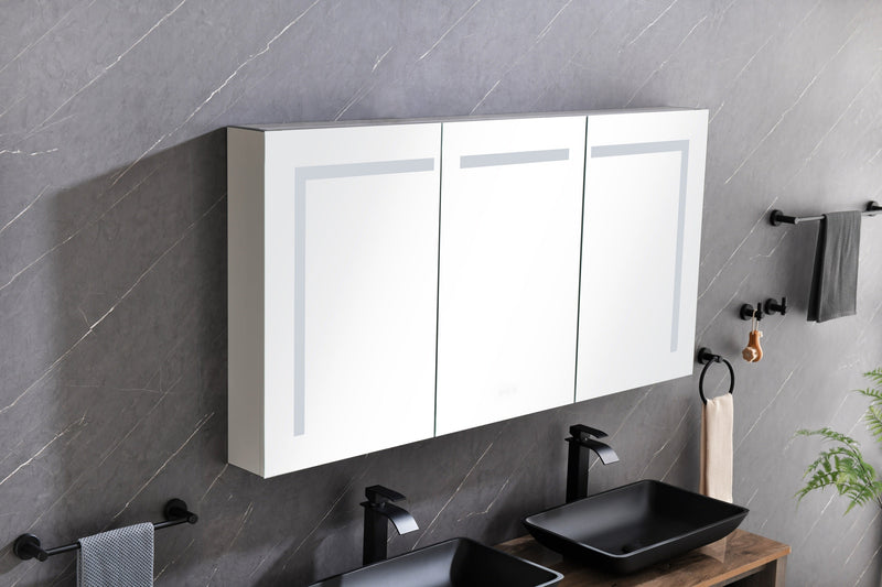 60in. W x 36 in. H LED Large Rectangular Aluminum Alloy Surface Mount Medicine Cabinet with Mirror