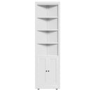 Tall Corner Storage Cabinet With 2 Doors, 5-Tier With Adjustable Shelves, Freestanding - White by Unique Piece Furniture