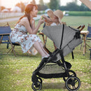 5-Point Harness Lightweight Infant Stroller with Foot Cover and Adjustable Backrest-Gray