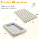 2-in-1 Multi-Purpose Inflatable Toddler Travel Bed Air Mattress Set with Electric Pump-Gray by LJGDeals