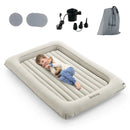 2-in-1 Multi-Purpose Inflatable Toddler Travel Bed Air Mattress Set with Electric Pump-Gray by LJGDeals