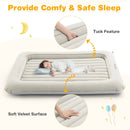 2-in-1 Multi-Purpose Inflatable Toddler Travel Bed Air Mattress Set with Electric Pump-Gray by LJGDeals