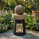 Outdoor Garden Lantern Light with Warm LED Leaf Silhouette