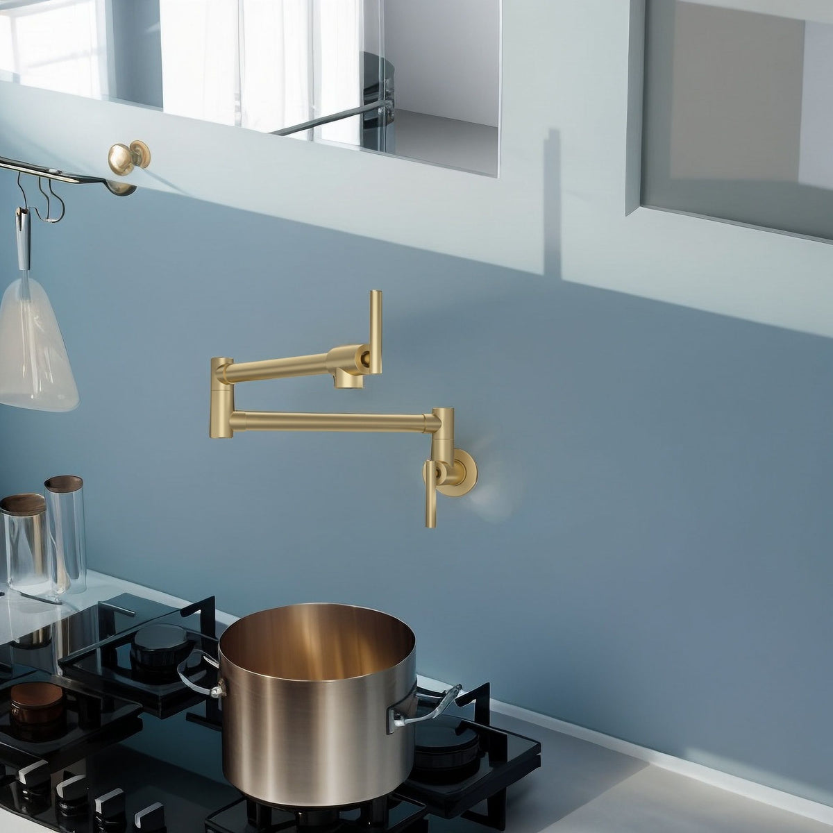 Modern Design Wall Mount Pot Filler Faucet Folding Stretchable, photo 11 of 13