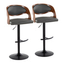 Pino - Mid Century Modern Adjustable Barstool With Swivel With Rounded T Footrest (Set of 2) by HouseOfZazla