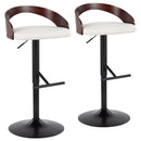 Grotto - Contemporary Adjustable Barstool With Swivel & Straight T Footrest (Set of 2) by HouseOfZazla