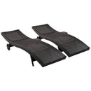 K&K 80'' Patio Wicker Chaise Lounge Chairs Set of 2 by HouseOfZazla