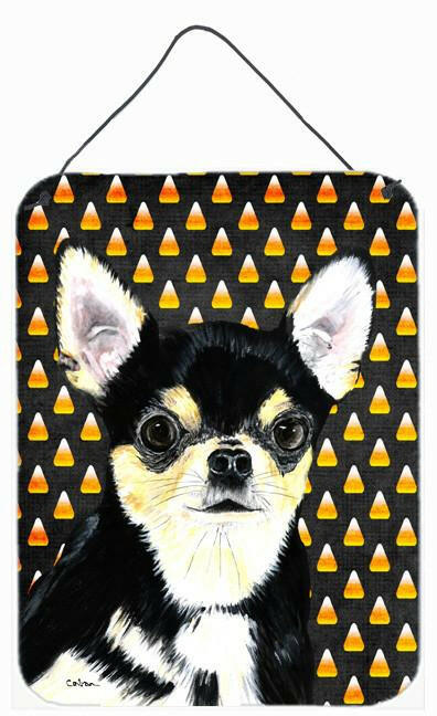 Chihuahua Candy Corn Halloween Portrait Wall or Door Hanging Prints