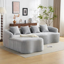 Modular L-Shape Sectional Sofa With Curved Chaise by Unique Piece Furniture