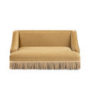 Duchess 33' Medium Princess Pet Bed Sofa with Fringe Skirt, Gold Yellow Performance Velvet