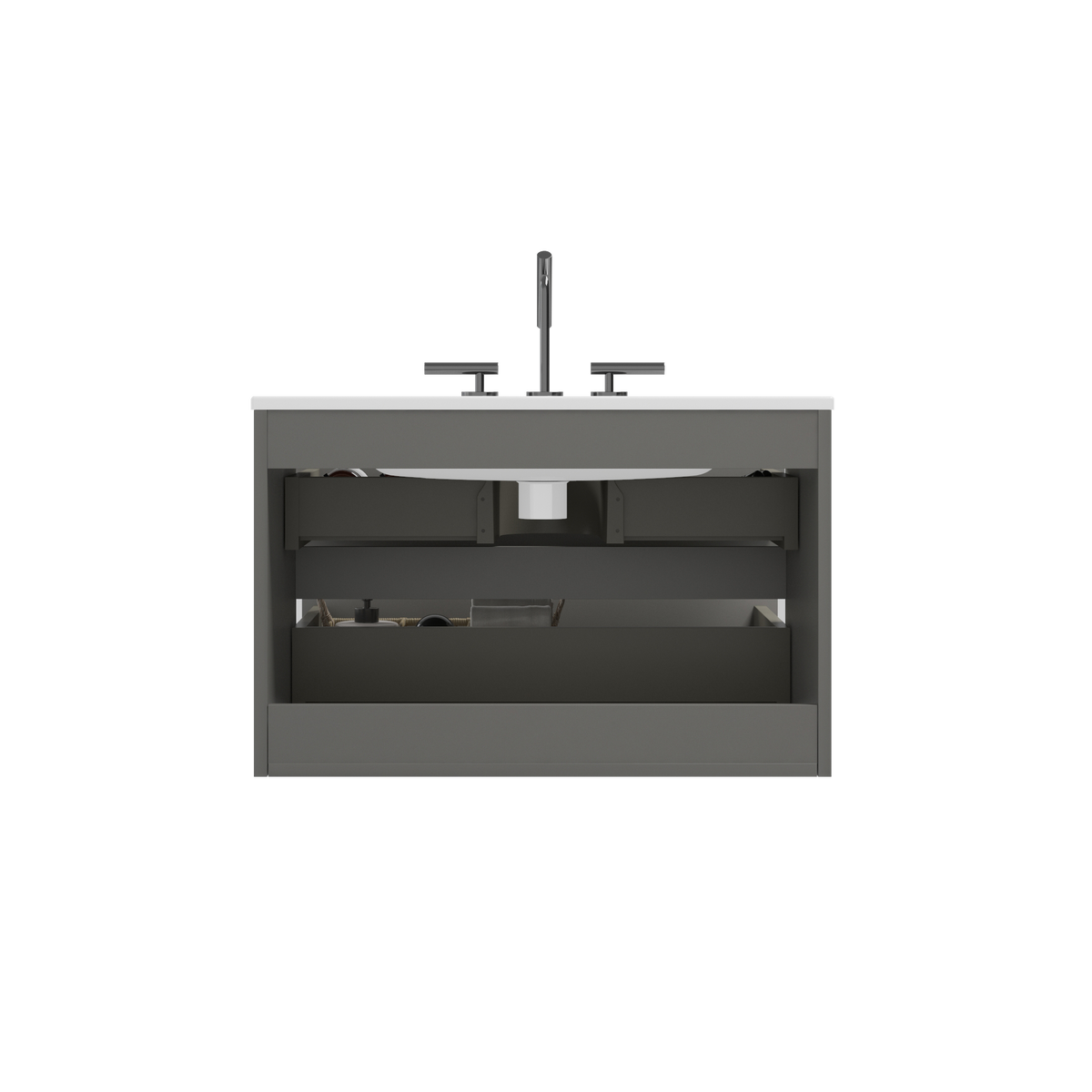 TIA 30" Wall Mount Space Grey Bathroom Vanity, photo 10 of 10