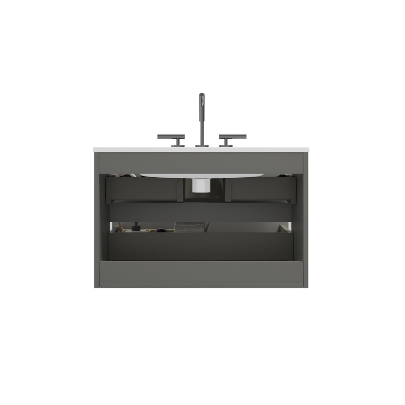 TIA 30" Wall Mount Space Grey Bathroom Vanity, photo 10 of 10