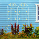 4 Pack Metal Garden Trellis 71" x 19.7" Rustproof Trellis for Climbing Plants Outdoor Flower Support White