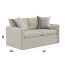 Upendo - Pattern Linen Loveseat With 2 Toss Pillows - Beige by HouseOfZazla