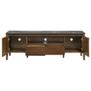 Bradley 63-inch 2-Door SmartTop TV Stand Smokey Grey and Brown