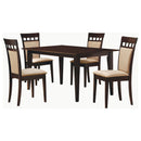 Gianna - 5 Piece Rectangular Dining Set With Table Upholstered Chairs - Cappuccino