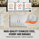 BBQ Access Door, 30W x 21H Inch Double Stainless Steel Outdoor Kitchen Door by HouseOfZazla