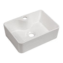 Modern Ceramic Rectangular Vessel Bathroom Sink With Sleek Design by HouseOfZazla
