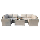 Outdoor Wicker Sectional With Weather Resistant Cushions And Table by Unique Piece Furniture