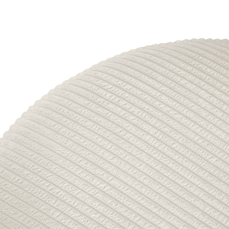 Upholstered Round Ottoman,Beige,Corduroy