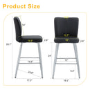 Modern Bar Chair Set Streamlined Backrest Metal Legs 2 Pieces - Black / Silver by HouseOfZazla