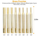 19Pcs Hammer Punch Set Drift Pin Punch Kit w/ Brass Chromium Plastic Punches for Gunsmithing Maintenance Armorers Watch Jewelry Craft w/ Portable Stor