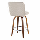 Henry - Contemporary Fixed Height Counter Stool With Swivel With Round Footrest (Set of 2) by HouseOfZazla