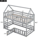 Twin Over Twin House Bunk Bed With Fence And Door by Unique Piece Furniture
