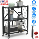3-Tier Foldable Storage Shelf With Wheels by LJGDeals