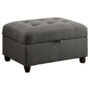 Storage Ottoman With Tufted Design - Gray by HouseOfZazla