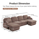 137" Oversize Chenille U-Shaped Sofa