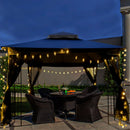 Patio Gazebo Tent With Ventilated Double Roof And Mosquito Net by Unique Piece Furniture