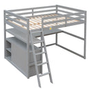 Modern Loft Bed With Built In Desk, Shelves, And 2 Drawers by HouseOfZazla