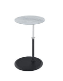Orbit - 15.5" End Table With Height Adjustable Marble Textured Top by HouseOfZazla
