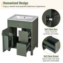 Elegant Bathroom Vanity With Ceramic Sink, Soft Close Doors And Drawers, Double Storage Racks by HouseOfZazla