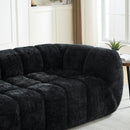 Quilted Cloud Sofa With Rounded Armrests And Piano Key Backrest Design by HouseOfZazla