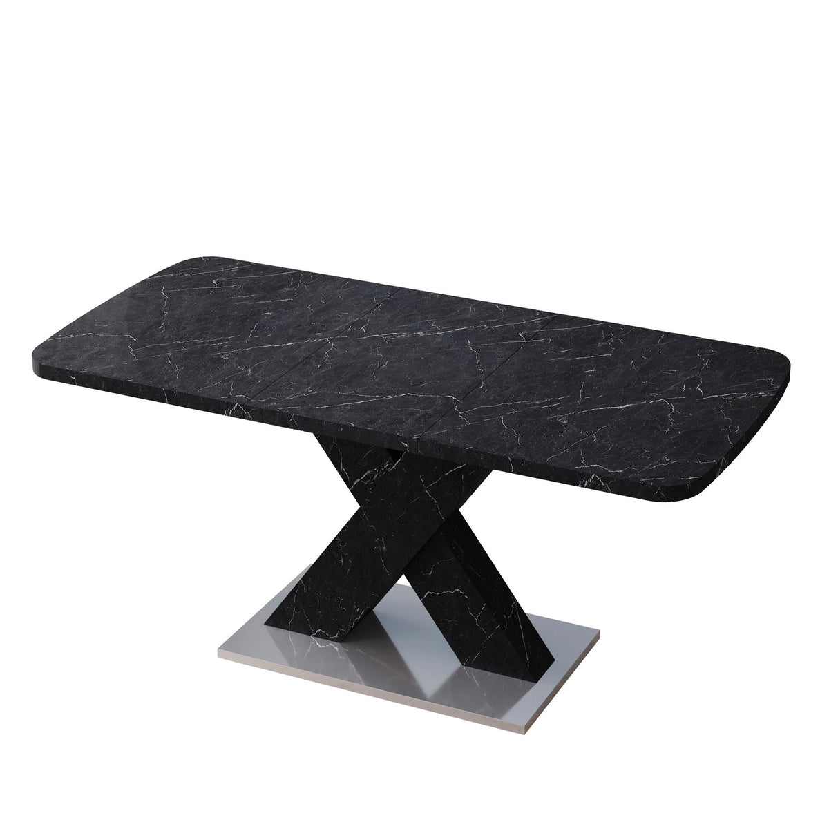 Modern Rectangle Dining Table With Stretchable TopAnd X Shape Legs, photo 24 of 30