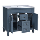 Bathroom Vanity With Top Sink, Mirror Cabinet, 2 Soft Closing Doors & 2 Drawers by Unique Piece Furniture