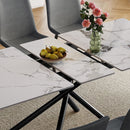 Modern Expandable Dining Table With Retractable Leaf With Chairs by HouseOfZazla