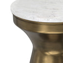 Raquel - Side Table - Antique Brass / White by HouseOfZazla