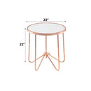 Alivia Frosted Glass & Rose Gold Round Table by HouseOfZazla