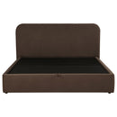 Anders Upholstered Eastern King Storage Lift Platform Bed Chocolate