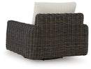 Kimora - Swivel Glider Lounge With Cushion - Beige / Dark Brown